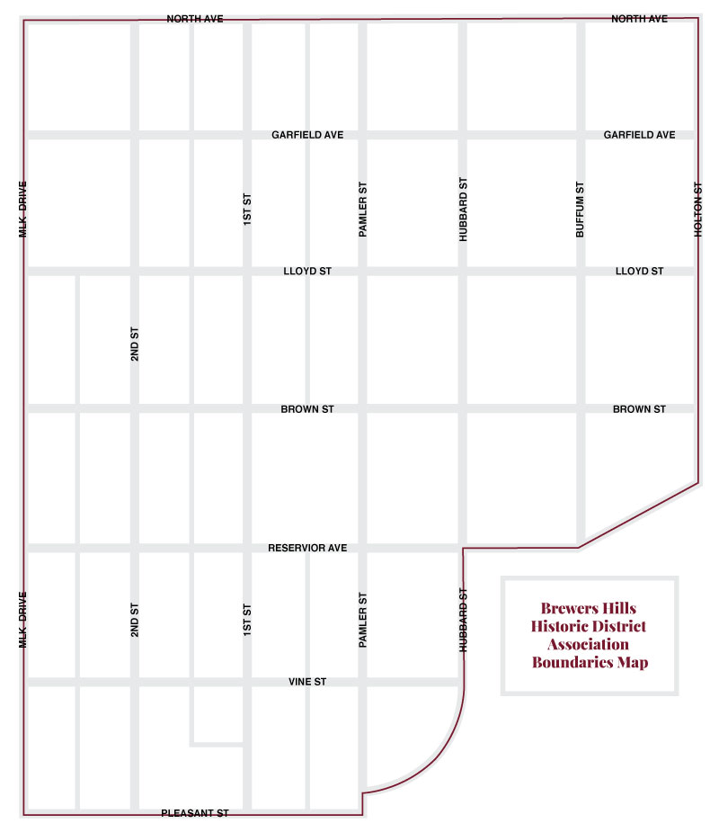 Historic Brewers Hill Association Boundries Map